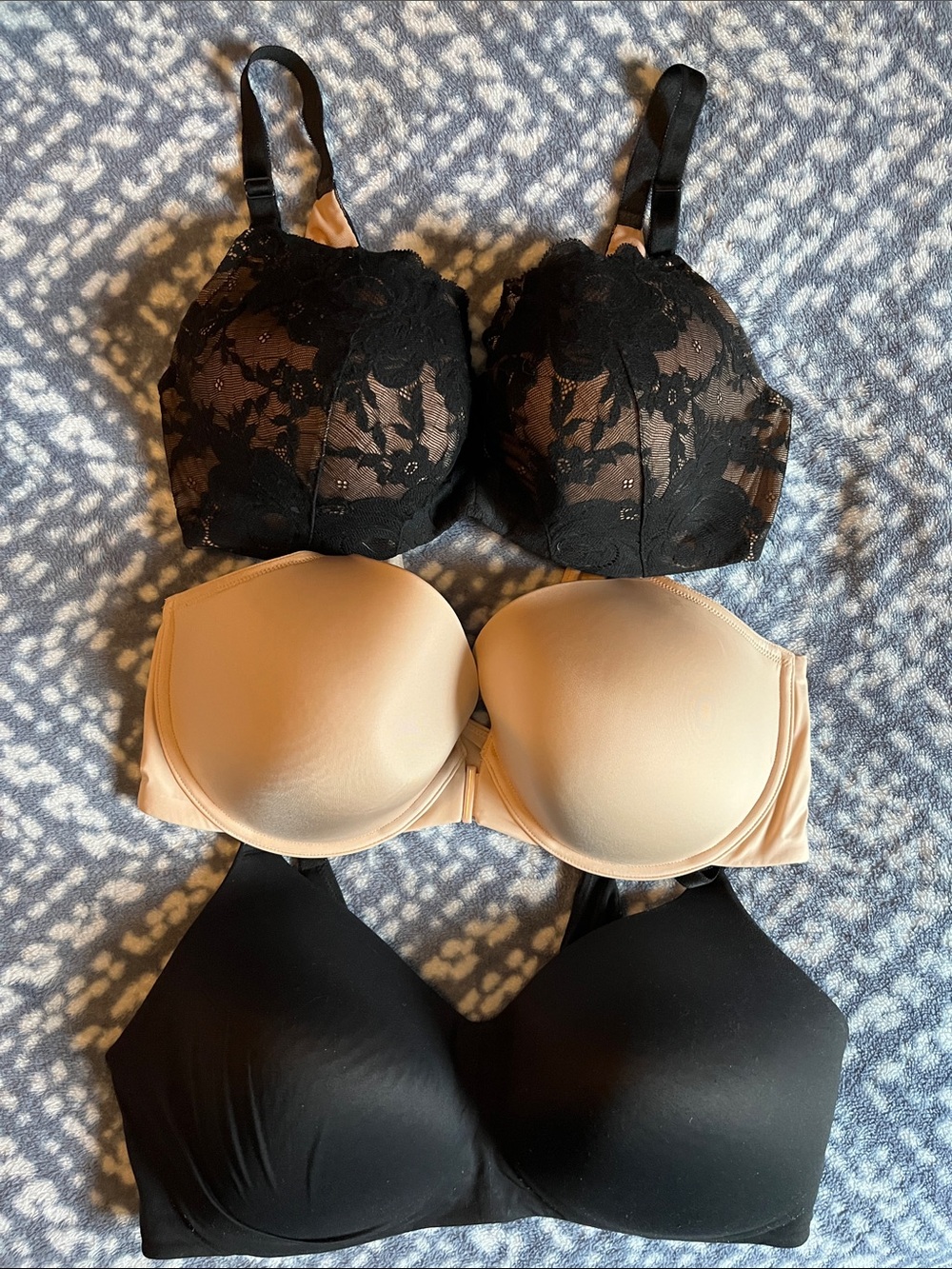 torrid Black Lace, Nude and Black Bras Trio